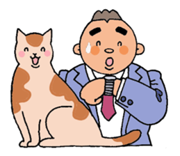 A cat and a charming man. sticker #8133263