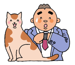 A cat and a charming man. sticker #8133263