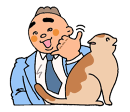 A cat and a charming man. sticker #8133264