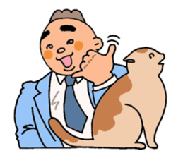 A cat and a charming man. sticker #8133264