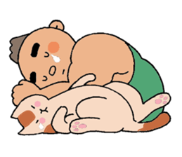 A cat and a charming man. sticker #8133265