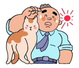 A cat and a charming man. sticker #8133266