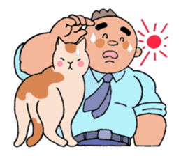 A cat and a charming man. sticker #8133266