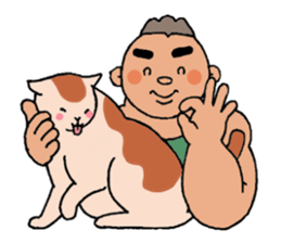 A cat and a charming man. sticker #8133267