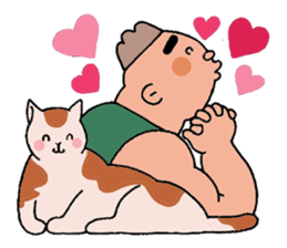 A cat and a charming man. sticker #8133268