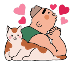 A cat and a charming man. sticker #8133268