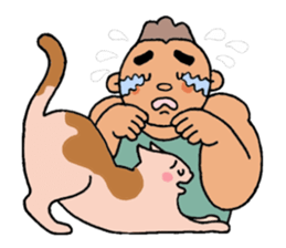 A cat and a charming man. sticker #8133271