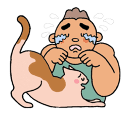 A cat and a charming man. sticker #8133271