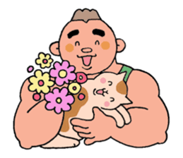 A cat and a charming man. sticker #8133273