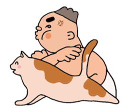 A cat and a charming man. sticker #8133274