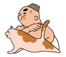 A cat and a charming man. sticker #8133274