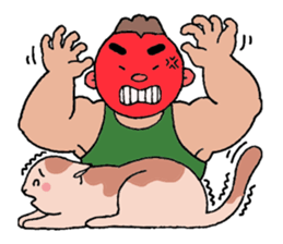 A cat and a charming man. sticker #8133275