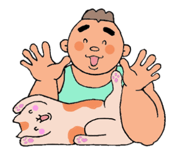 A cat and a charming man. sticker #8133276