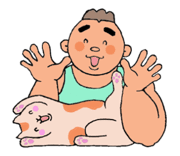 A cat and a charming man. sticker #8133276