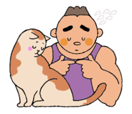 A cat and a charming man. sticker #8133277