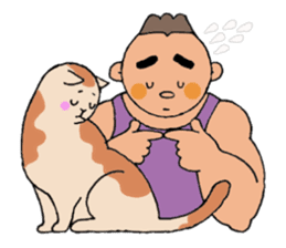 A cat and a charming man. sticker #8133277