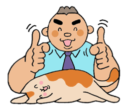 A cat and a charming man. sticker #8133281