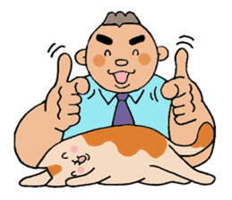 A cat and a charming man. sticker #8133281