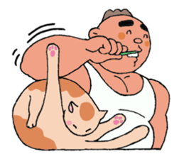 A cat and a charming man. sticker #8133282