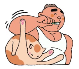 A cat and a charming man. sticker #8133282