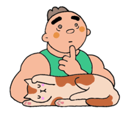 A cat and a charming man. sticker #8133283