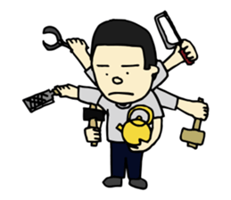 Traditional metal craft man aruaru~2 sticker #8134404