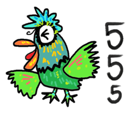 Fun happy rooster sticker #8134450