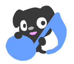 Black dog Sticker sticker #8140357