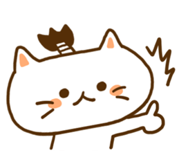 Cat of samurai words sticker #8141392