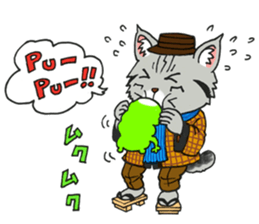 Kabu the cat man2 sticker #8144678