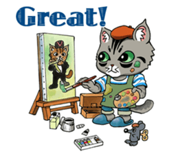 Kabu the cat man2 sticker #8144694