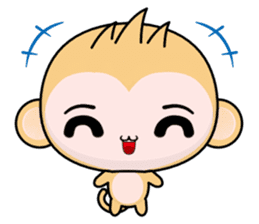 QQ Round Monkey (Happy days) sticker #8148885