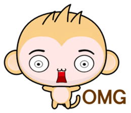 QQ Round Monkey (Happy days) sticker #8148888