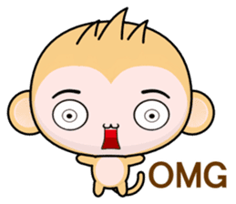 QQ Round Monkey (Happy days) sticker #8148888