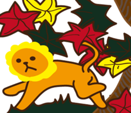 "Look at me!" lion Autumn sticker #8151843