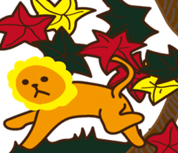 "Look at me!" lion Autumn sticker #8151843