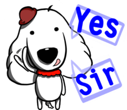 White dog with Red cravat sticker #8154170