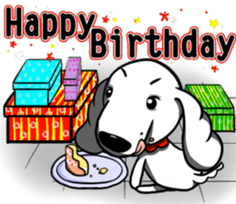 White dog with Red cravat sticker #8154183