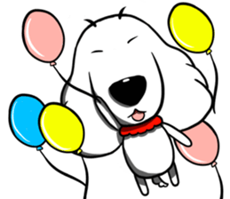 White dog with Red cravat sticker #8154184