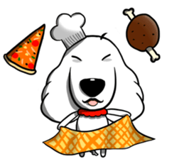 White dog with Red cravat sticker #8154193