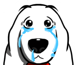 White dog with Red cravat sticker #8154196