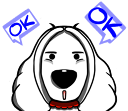 White dog with Red cravat sticker #8154197