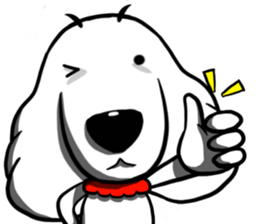 White dog with Red cravat sticker #8154200