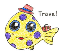 Green spotted pufferfish fuku chan sticker #8154484