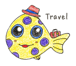 Green spotted pufferfish fuku chan sticker #8154484