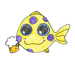 Green spotted pufferfish fuku chan sticker #8154485
