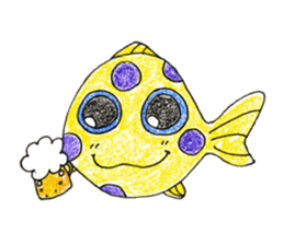 Green spotted pufferfish fuku chan sticker #8154485
