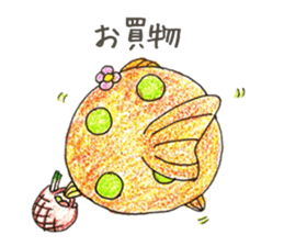 Green spotted pufferfish fuku chan sticker #8154489