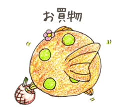 Green spotted pufferfish fuku chan sticker #8154489