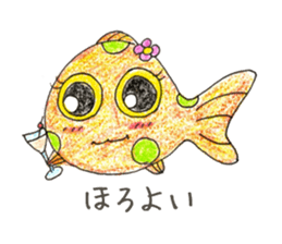 Green spotted pufferfish fuku chan sticker #8154490